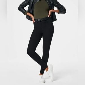 Spanx black skinny high rise jean-ish pull on leggings,  size Small tall